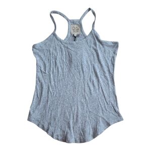 Chaser Light Gray Racerback Rounded Hem Cotton Tank Top S